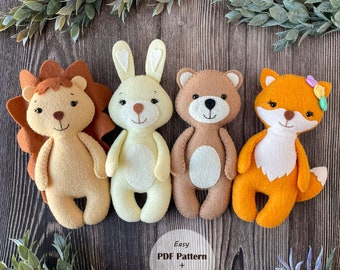 Felt Woodland Animals, Felt Pattern, Felt PDF Pattern