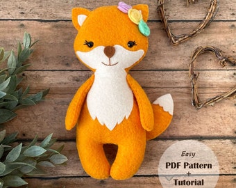 Felt Fox - Felt PDF Pattern, Felt Woodland Animals, Felt Sewing Tutorial