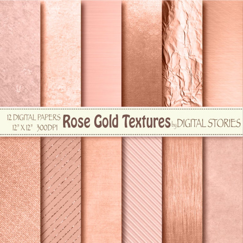 Розовое золото Цифровая бумага: ROSE GOLD TEXTURES 1 - изображение.