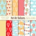 Hot Air Balloons Digital Paper : 'HOT AIR BALLOONS' for scrapbooking, invites , cards