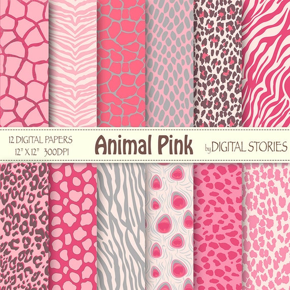 Animal Print Digital Paper: animal PRINT Pink - Etsy Australia