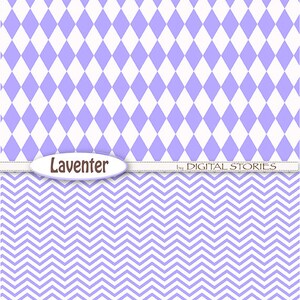 Laventer Basic Digital Paper Pack with hearts, dots, chevron, plaid, floral elements for crafts, cards, invitation image 2