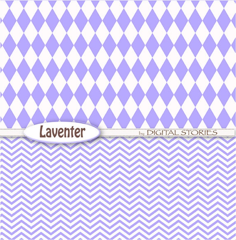 Laventer Basic Digital Paper Pack with hearts, dots, chevron, plaid, floral elements for crafts, cards, invitation image 2