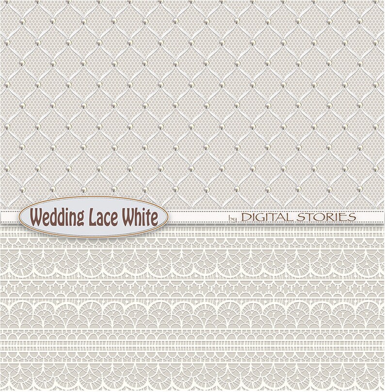 Wedding Lace Digital Paper wedding LACE White Etsy
