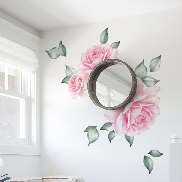 Rose Wall Decal Etsy