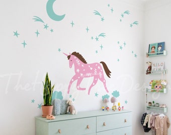 Unicorn Constellation Wall Decal – Space Theme, Nursery Decor