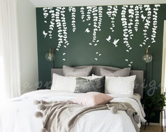 Weißer Zweig Wandtattoo - Schlafzimmerwandkunst, einfaches Aufkleberset