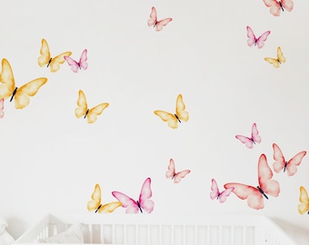 Butterfly Wall Decal Set, Kid's Room Fairy Tale Art