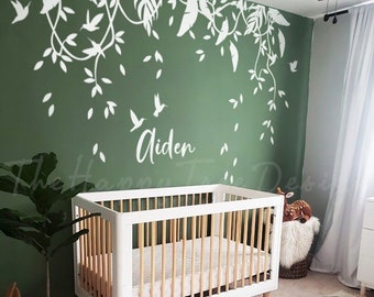 Tropische Blätter Wandbild - Kinderzimmer Wandbild, Home Decor