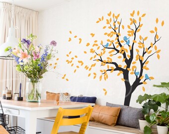 Sticker mural arbre des vents en vinyle – Décoration pour chambre d'enfant, taille moyenne