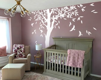 Tree with Birds Wall Decal – Girl Nursery Decor