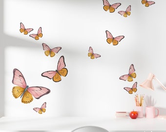 Watercolor Butterfly Wall Decal Set | Kid Room Mural