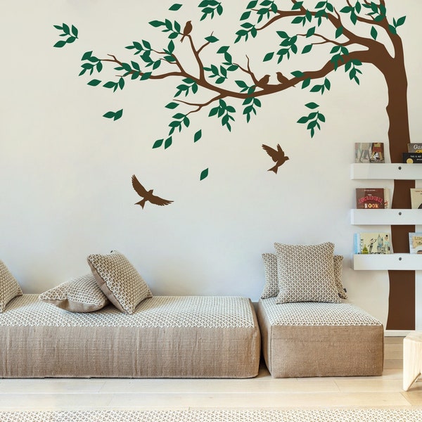 Long Corner Tree Wall Decal  Tree Decal Design for your home  Corner Tree Wall Mural - HT006