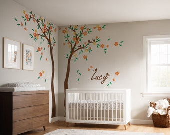 Flower Tree Wall Decal Set – Nursery Kid's Room Decor