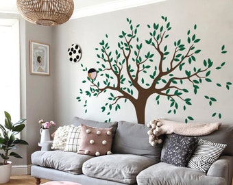 Sticker mural arbre généalogique en vinyle – chambre de bébé ou décoration d'intérieur