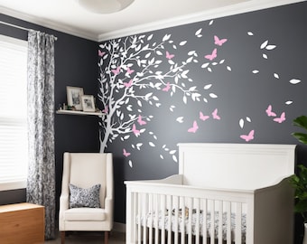 Butterfly Branch Corner Wall Decal | Kid's Room Decor