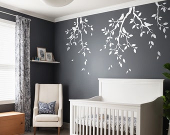Zweig und Vogel Wandbild für Kinderzimmer und Kinderzimmer