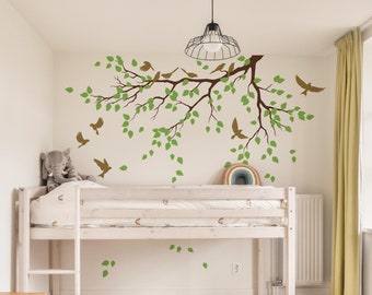 Branch Wall Decal – Kid's Room Tree & Birds Mural