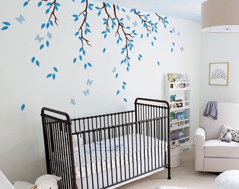 Wandtattoo Schmetterling aus Zweigen für das Kinderzimmer