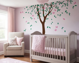 Butterfly Tree Wall Decal – Kid's Room Branch Mural