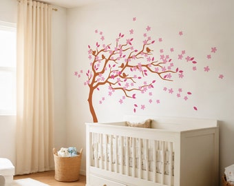 Nursery Wind Tree Vinyl Wall Decal – Kids Room Decor