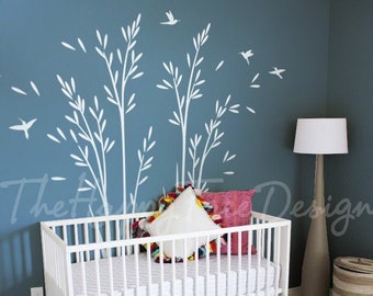 White Botanical Grass Wall Decal – Family Home Art