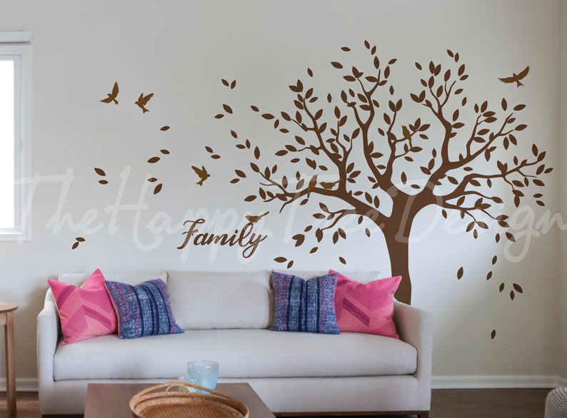Personalized Family Tree Decal Nursery Tree Wall Decal Vinyl Etsy