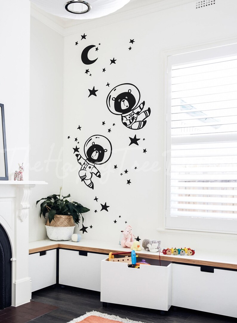 Space wall decal design Kid room decal Space Bears Great design how love cosmos...HT041