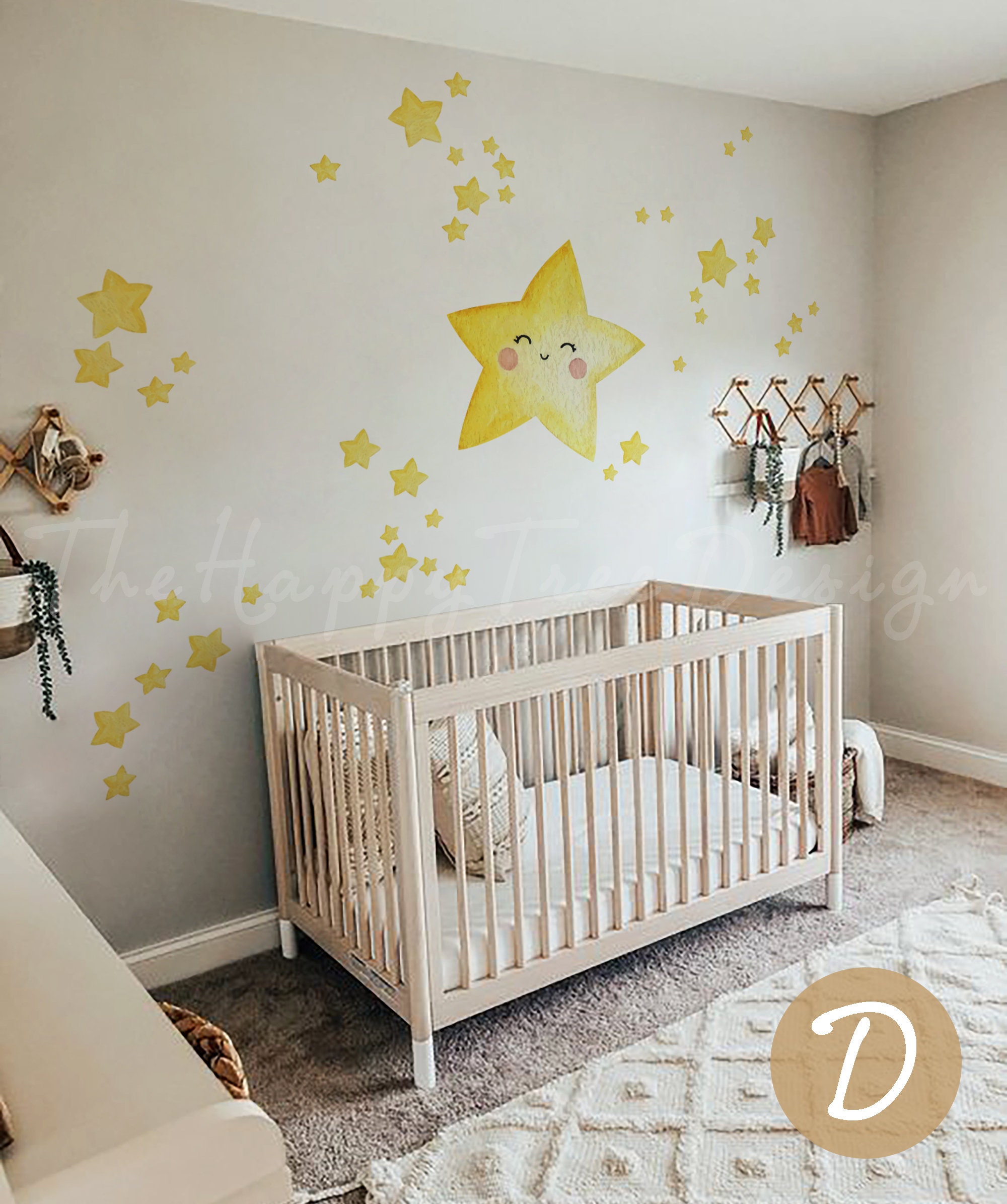 Watercolor Moon and Stars Decal Set – Kid Room Decor - Etsy