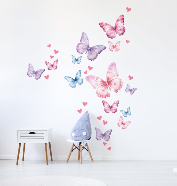 Vinilo Decorativo De Mariposas Rosas - 100x100 Cm, Fácil De Pegar Y Quitar, Sin Dañar Paredes