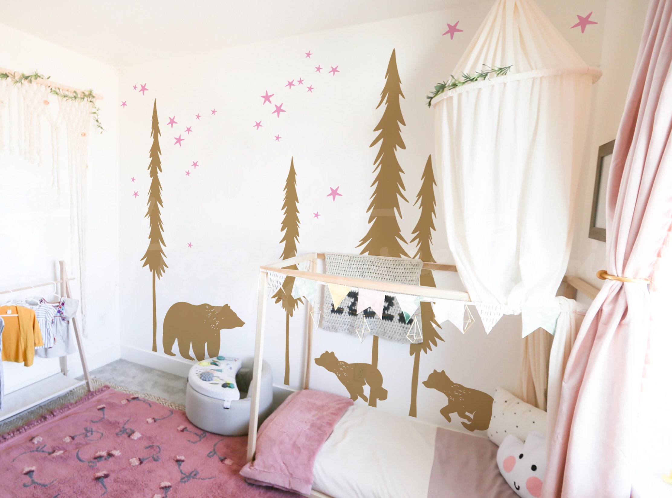 Pink Butterfly Mural Set Flying Butterfly Wall Decal Set Kid Room Like a  Fairy Tale Love All Around Kid Room Sticker HT148 