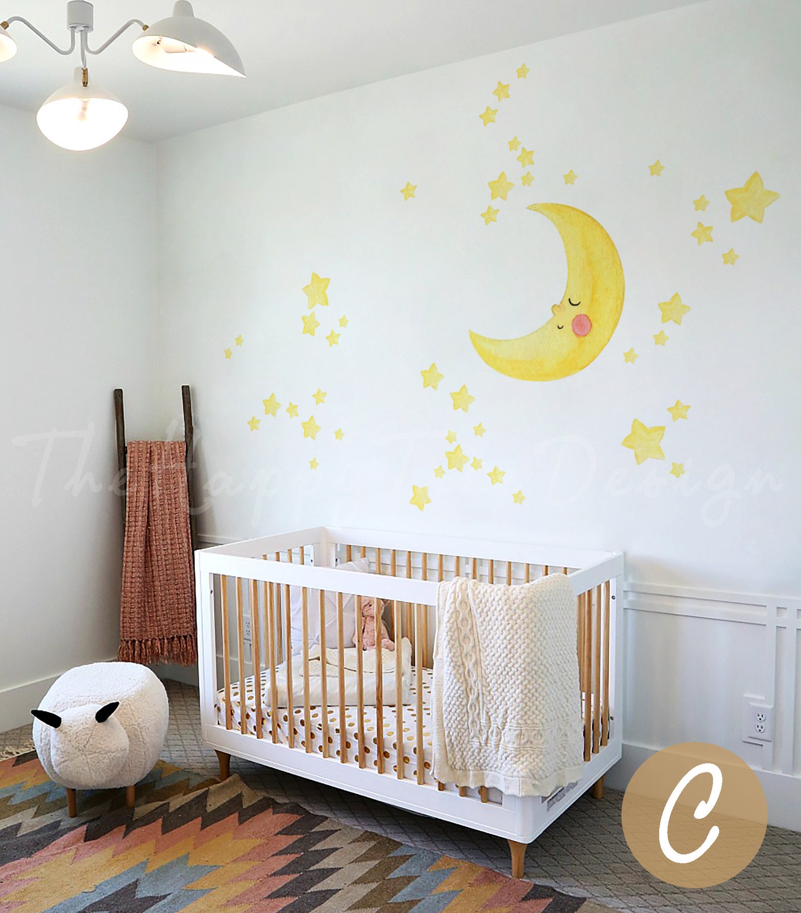 Watercolor Moon and Stars Decal Set – Kid Room Decor - Etsy