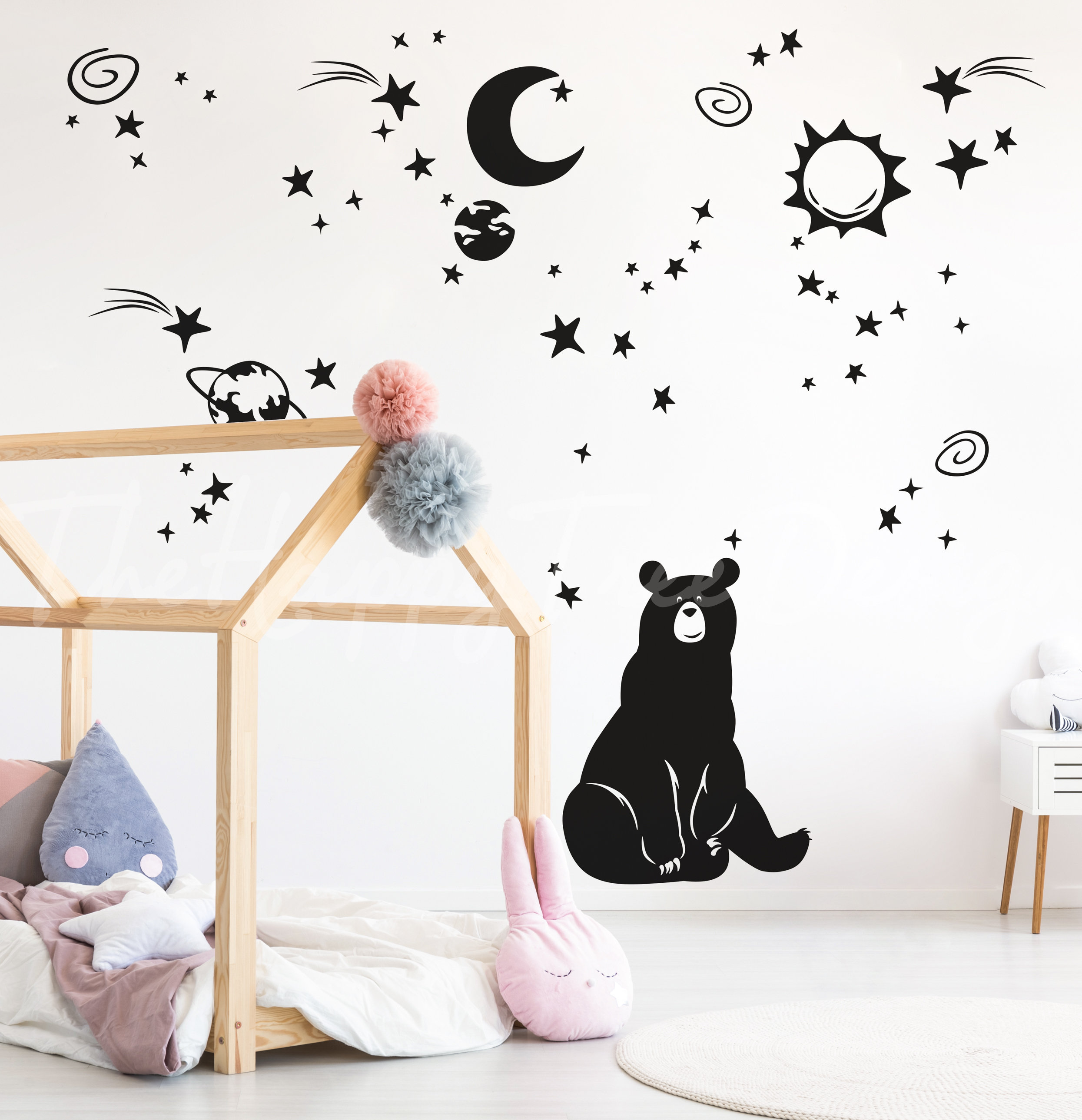 Space wall decal design Kid room decal Space Bears Great design how love cosmos...HT041