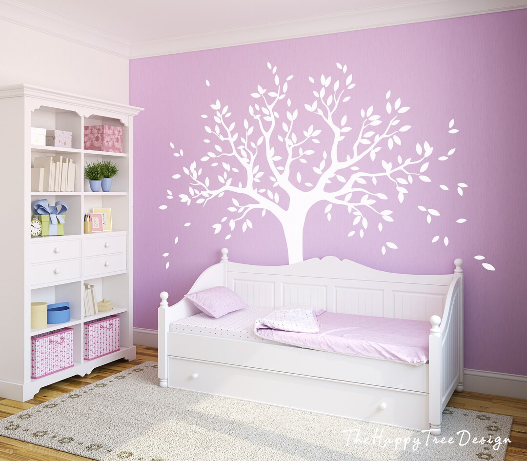 Family Tree Wall Decal – Large Tree With Birds and Leaves - Etsy