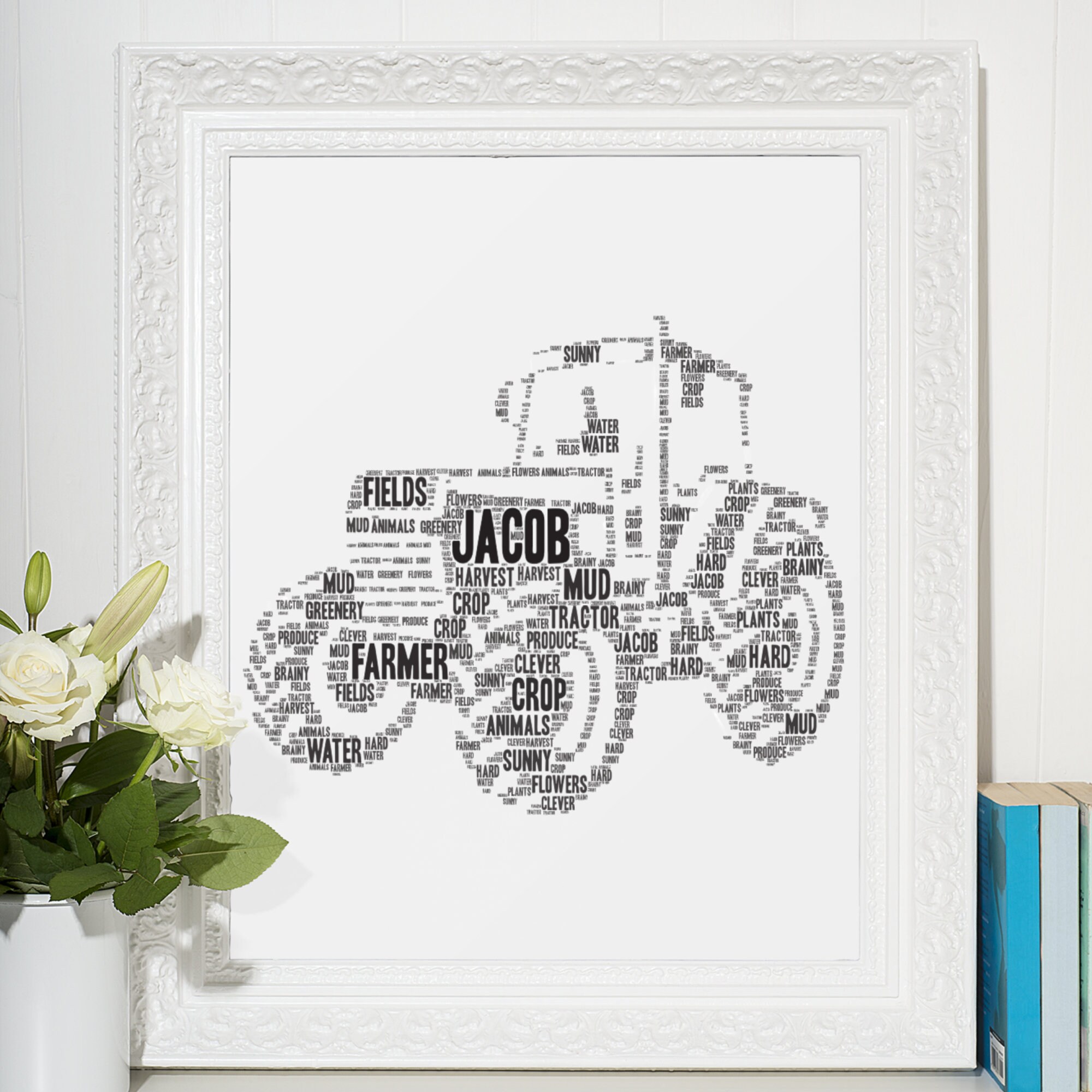 PERSONALISED Farmer's Tractor Word Artoriginal Giftfor Etsy UK