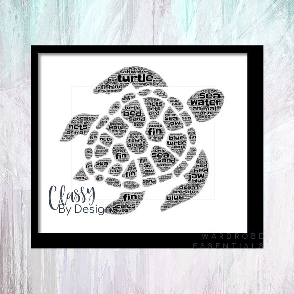 PERSONALISED End of school year Sea Animals-Turtle Print Christmas Birthday Gifts for Everyone - ANY MESSAGE - Teachers leavers gift