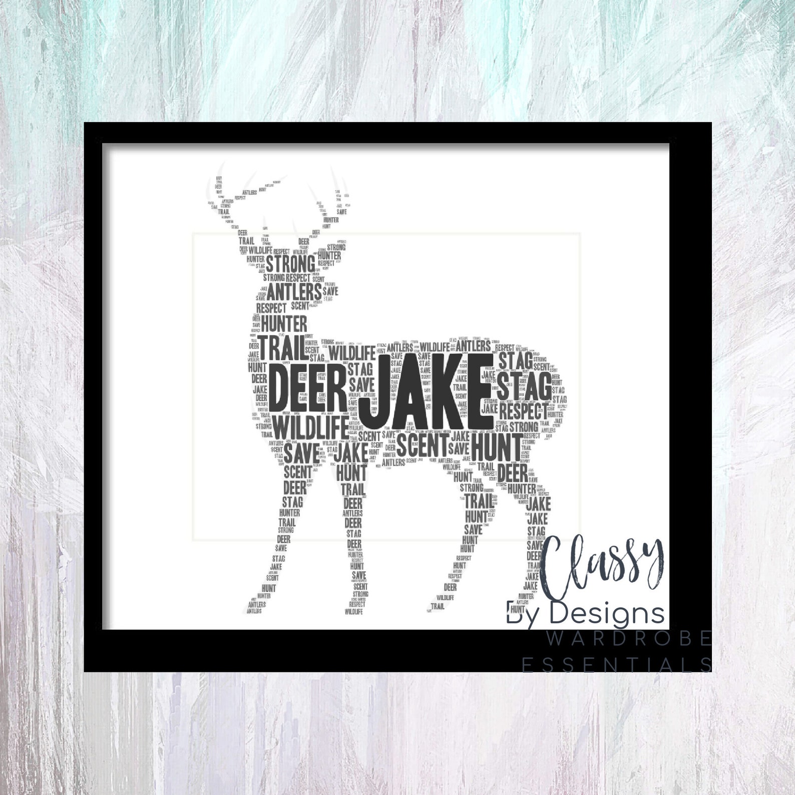 PERSONALISED Word Art Deerunique Giftfor Men for Sports Etsy UK