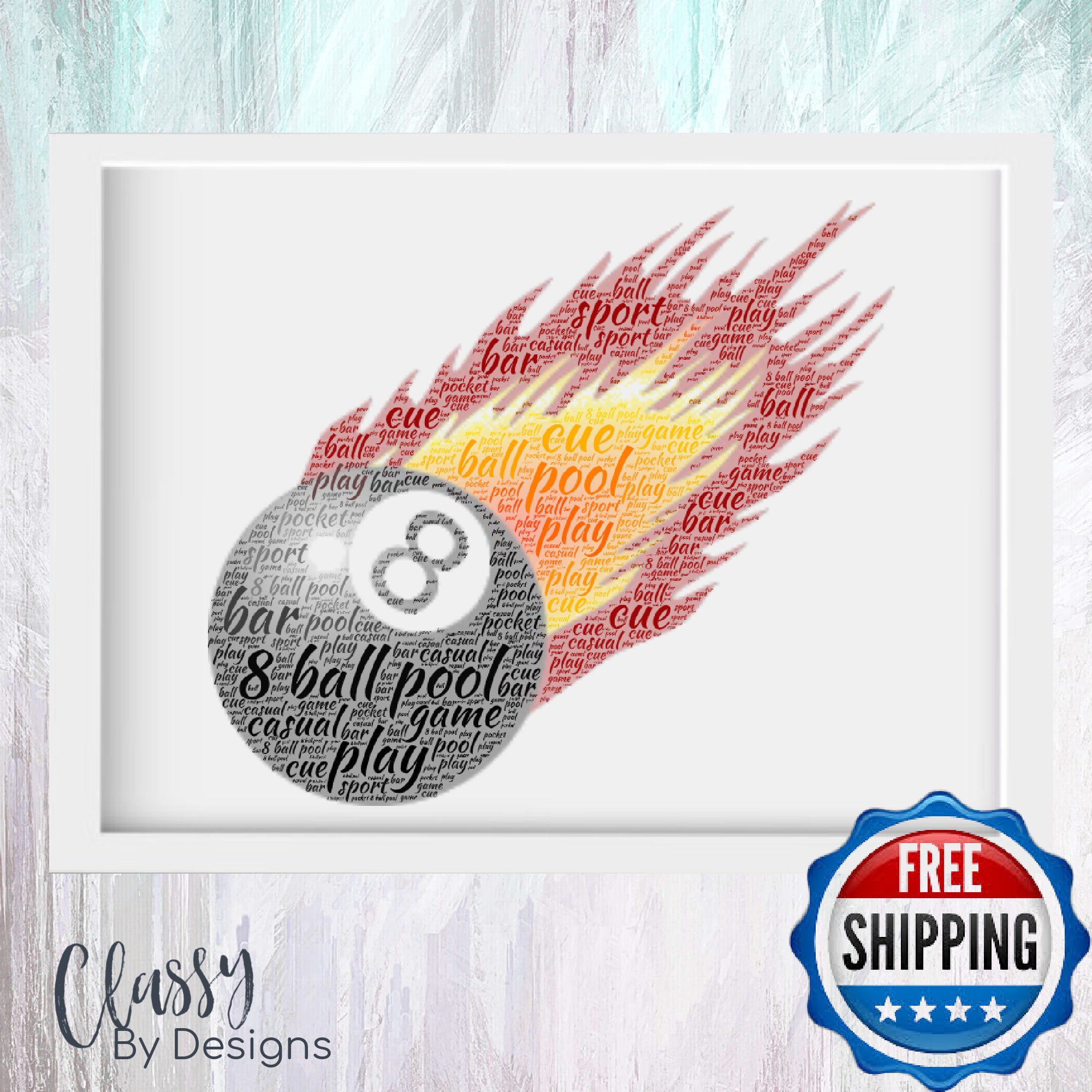 PERSONALISED Word Art 8 Ball Pool-Unique Gift-For Baby Kids Him Her Girls Boys Women Men For lover-Anniversary Birthday Newborn Baby