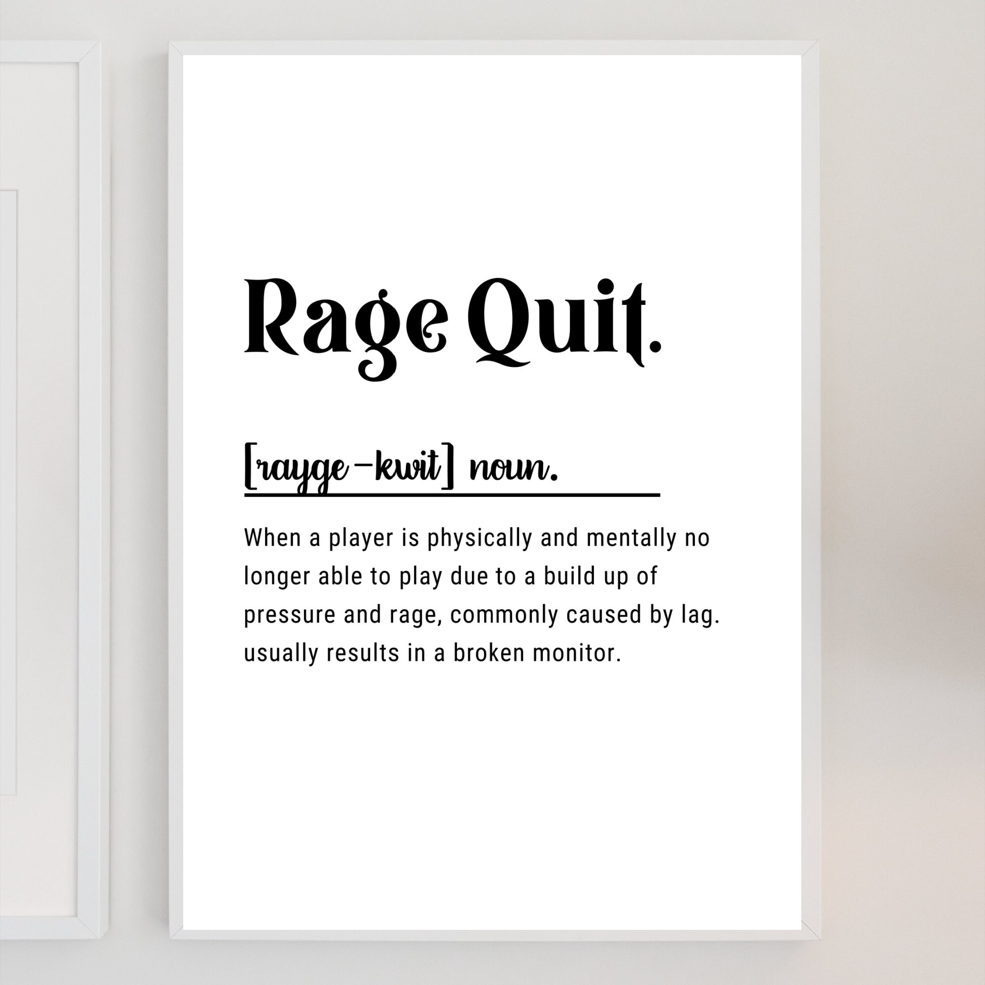 Funny Rage quit Gaming quote/Designs meme  Poster for Sale by