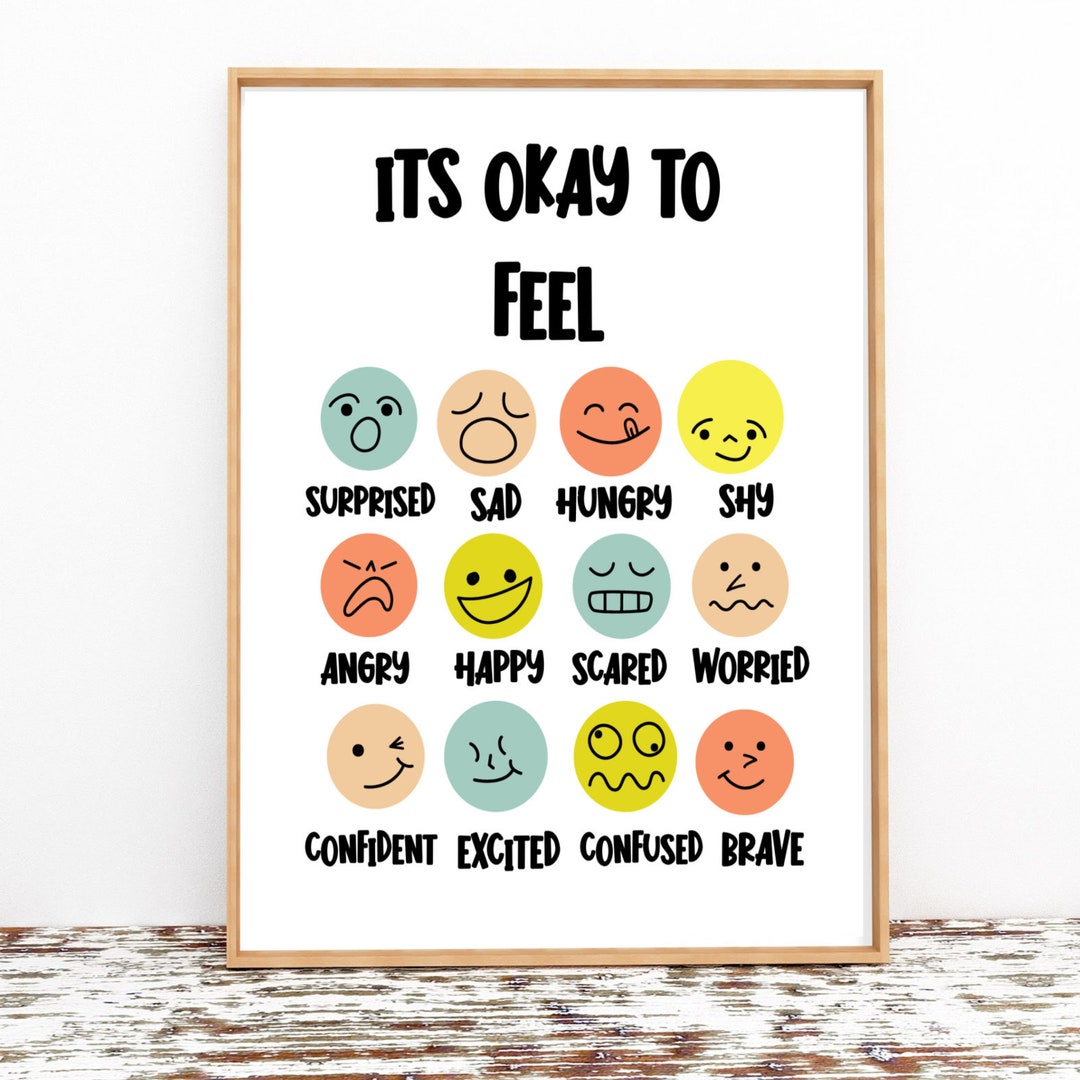 Its Okay to Feel Digital Print, Classroom Decor, Classroom Wall Art ...