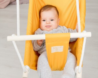 Sedia a dondolo per bambini amaca Bambini Giallo Per bambini altalena per bambini Tessuto Schaukel Primo regalo di compleanno