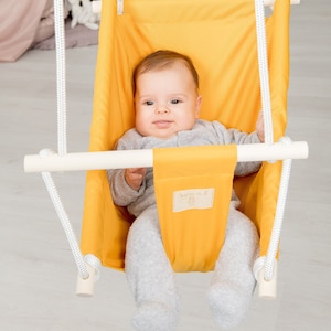 Toddler swing chair hammock Children Yellow Kids playroom swing Fabric Schaukel First birthday gift
