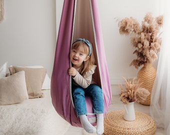 Altalena sospesa a forma di bozzolo: sedile sensoriale per la sala giochi dei bambini