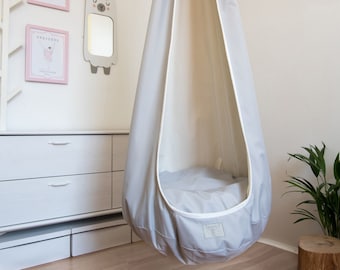 Columpio de capullo para niños Silla colgante para niños pequeños Cápsula sensorial Asiento columpio de sala de juegos interior para niños