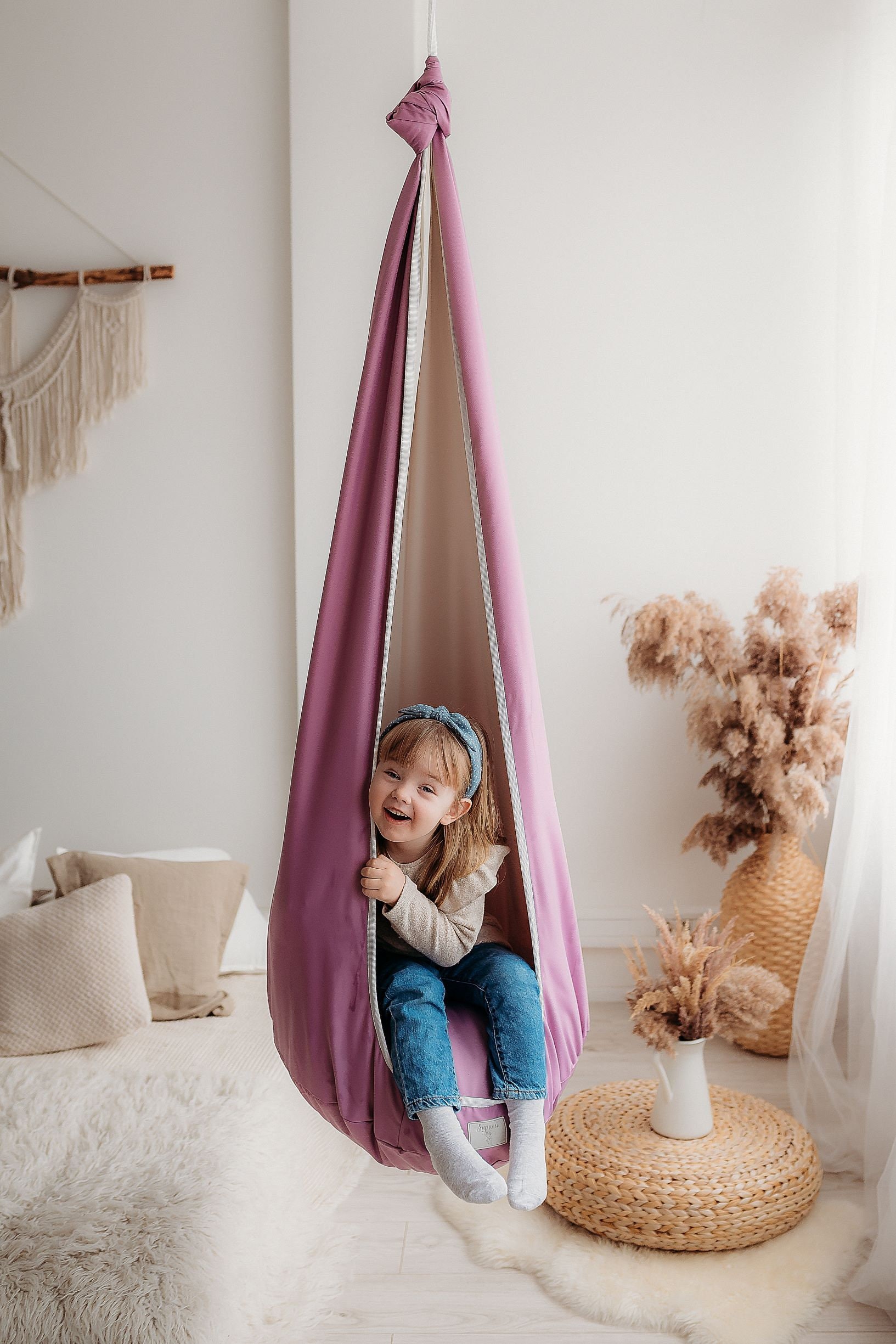 Hanging Pod Swing Sensory Cocoon Swing for Kids Playroom Decor Hanging Chair Seat Etsy UK
