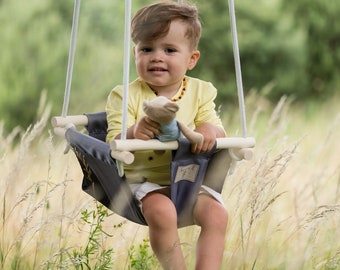 Sedia a dondolo per bambini: grigio scandinavo, per interni/esterni