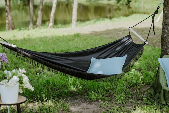 Hamaca con flecos adulto Jardín al aire libre Hamaca Camping hamaca Boho  porche columpio -  España