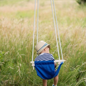 Toddler swing seat Kids Tree Wooden fabric swing Indoor and outdoor Baby swinging chair image 4