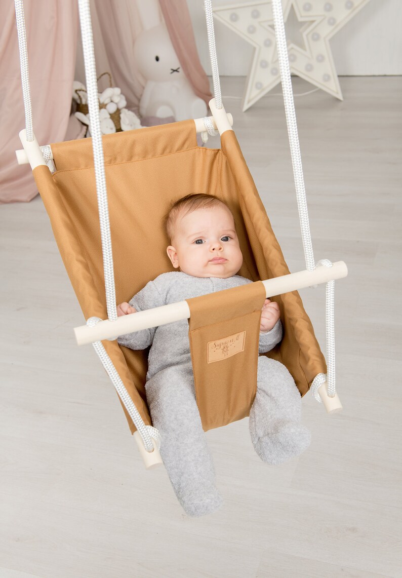 Caramel baby swing Indoor swing chair First christmas gift Etsy