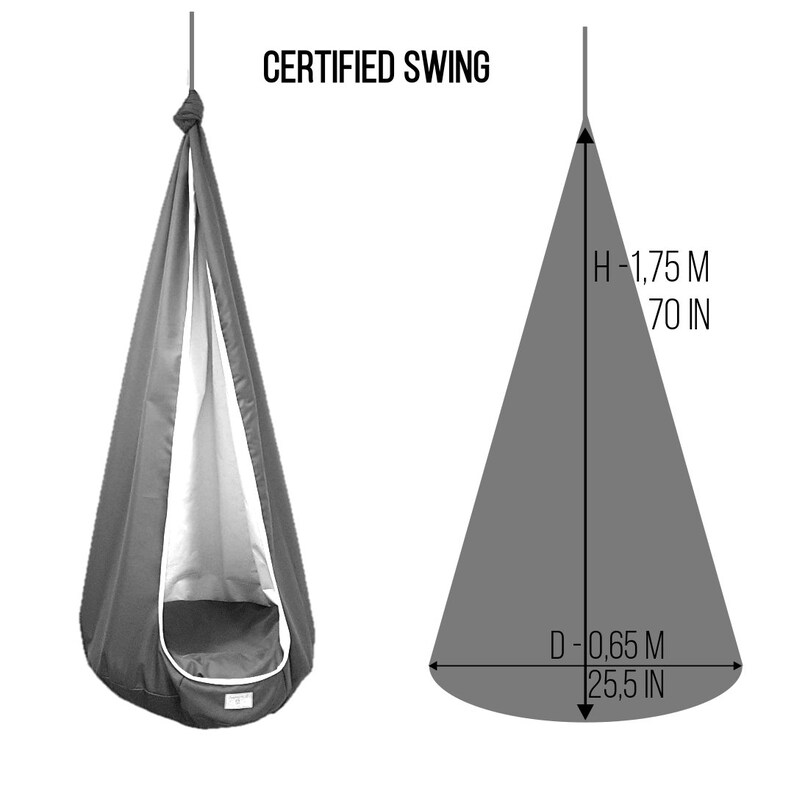 Indoor hammock swing Cocoon hanging seat Toddler swing chair Scandinavian decor Geometric pattern hanging chair Adult swing Nursery decor